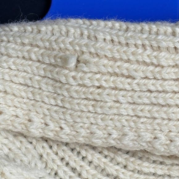 Carraig Donn Aran Knit Wool Shawl Collar Cardigan Cream Made in Ireland Mens M - Picture 12 of 12